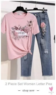 Women's Flower Embroidered Straight leg Jeans - Female Casual Pencil Pants, Straight Leg Jeans
