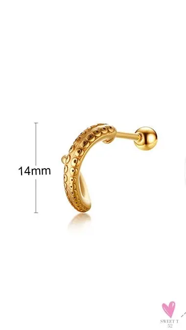 Cool Single Silver Stainless Steel Hoop Dagger Earring for Men & Boys