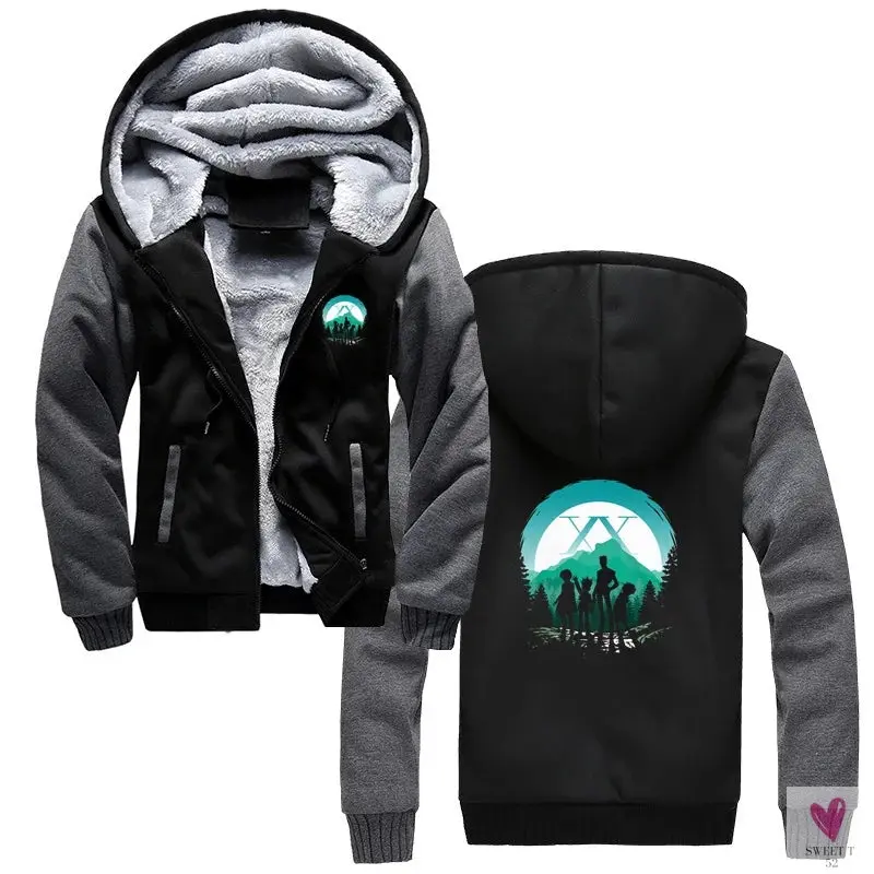 Men's Oversized Hoodie for Winter. Thick, Warm, Zippered Jacket. Bomber Style, Streetwear Hoodie