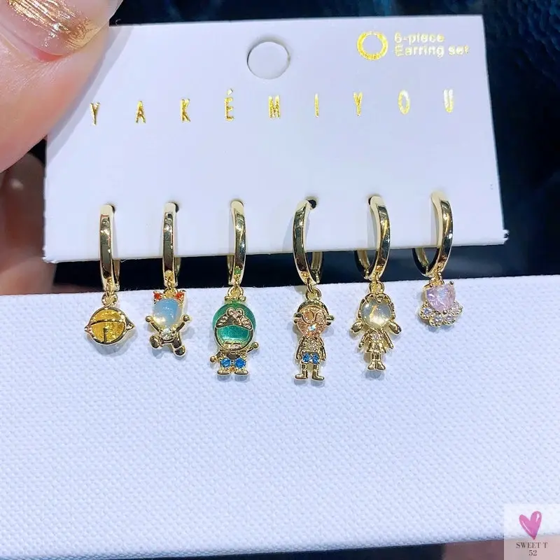 New Design Colorful Crystal Ocean/Animal/Mermaid Hoop Earrings Sets for Women & Girls