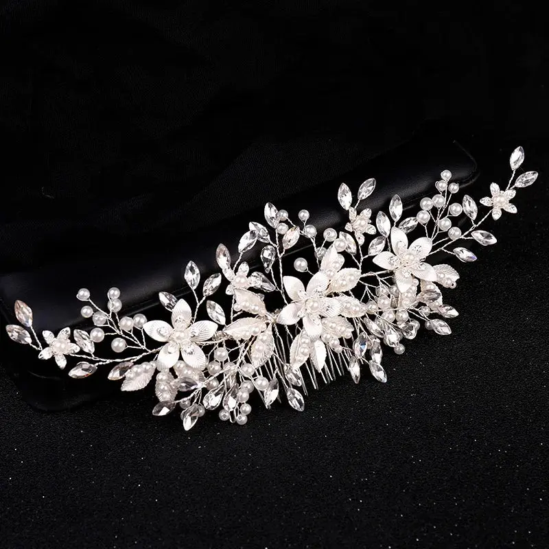 Luxury Crystal Pearl Flower Hair Comb/Headband/Tiara For Women & Girls - Bridal Wedding Hair Accessories/Hair Jewelry