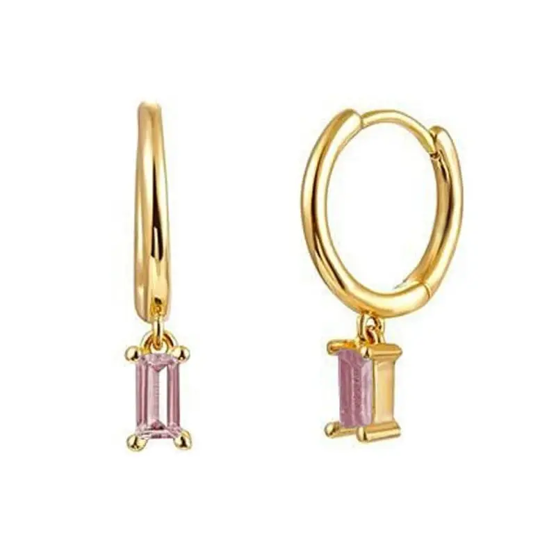 Gold Color Cute Water Drop Earrings For Women & Girls - Zircon Piercing Huggies/Hoop Dangle Earrings