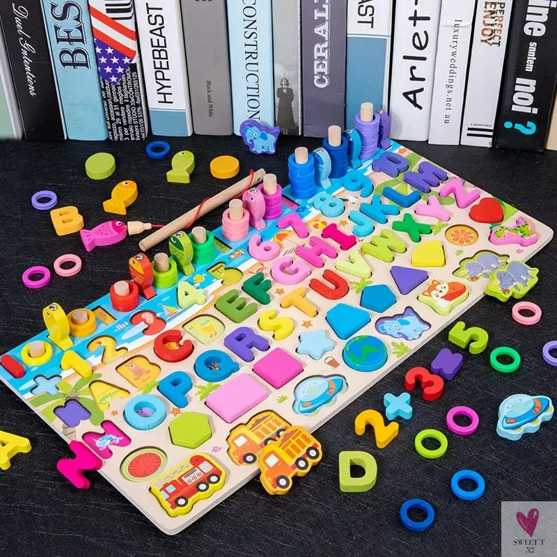 Wooden Montessori Toys - Kids Busy Board, Animal, Math, Fishing, Numbers Matching, Digital, Shapes - Educational Toys For Children