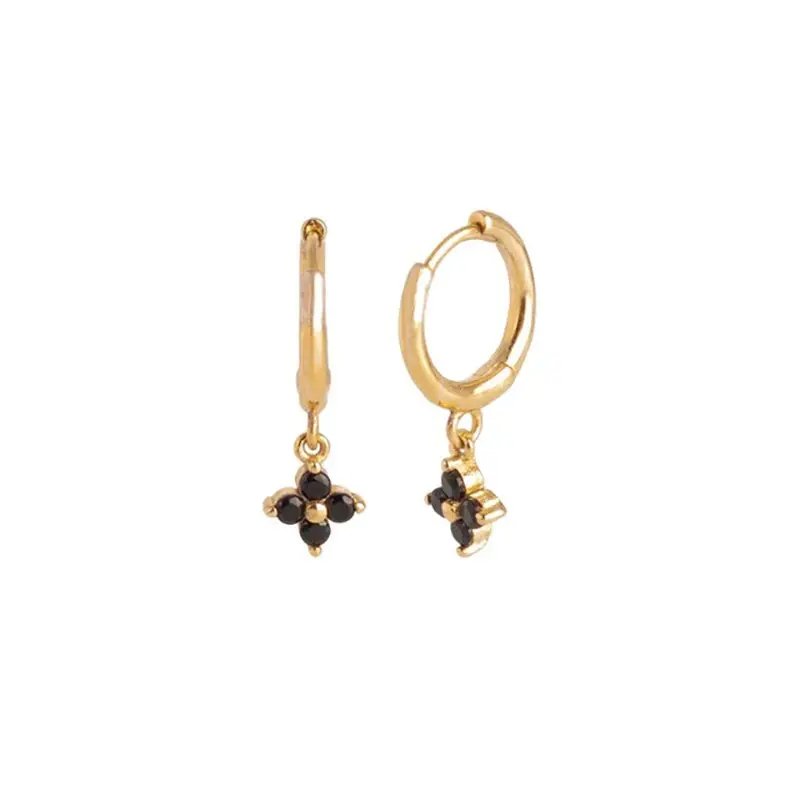 Gold Color Cute Water Drop Earrings For Women & Girls - Zircon Piercing Huggies/Hoop Dangle Earrings