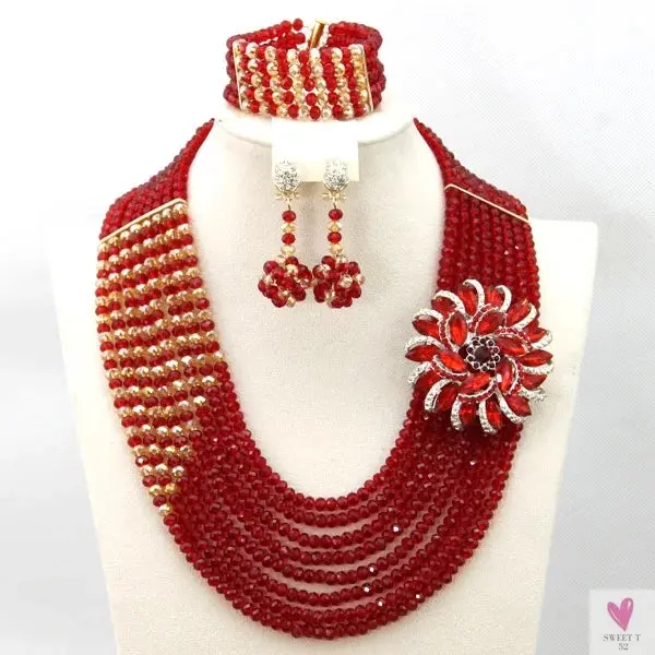African Beads Jewelry Set - Nigerian Wedding African Beads Jewelry