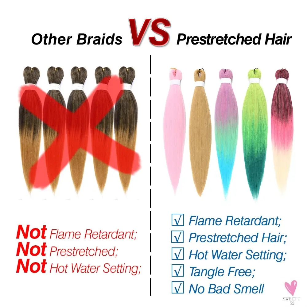 Synthetic Hair Extension Braids for Women and Girls; Kanekalon Hair For Braids (1 Pc/Lot)