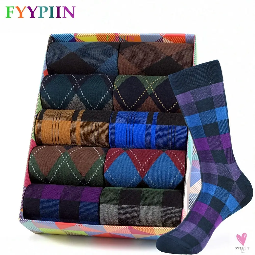 Men's Dress Socks Fashion - Black Patterned Cotton, Colorful Socks for Men and Boys. Great         Gifts