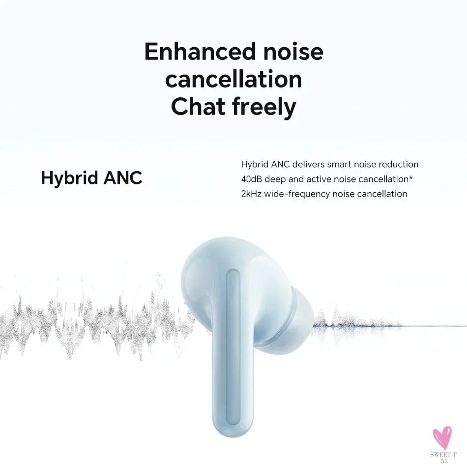 Wireless Bluetooth Earphones - 100% Original Xiaomi Redmi Buds 6 Lite Youth Version Two Earphones, 40Db Noise Cancellation