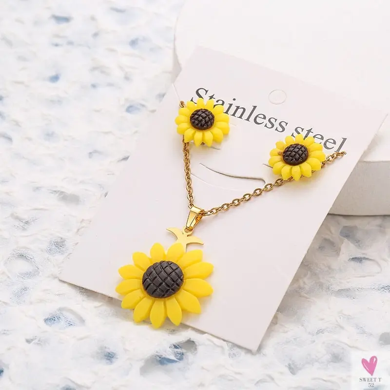 Gold Pendant Necklace and Earring Set for Women & Girls in Multiple Designs and Patterns