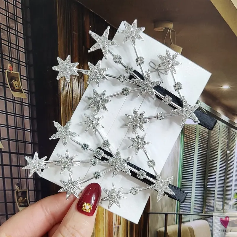 Luxury Crystal Hair Pin/Clip Sets for Women and Girls - 1 to 3 Pieces in Gold or Silver