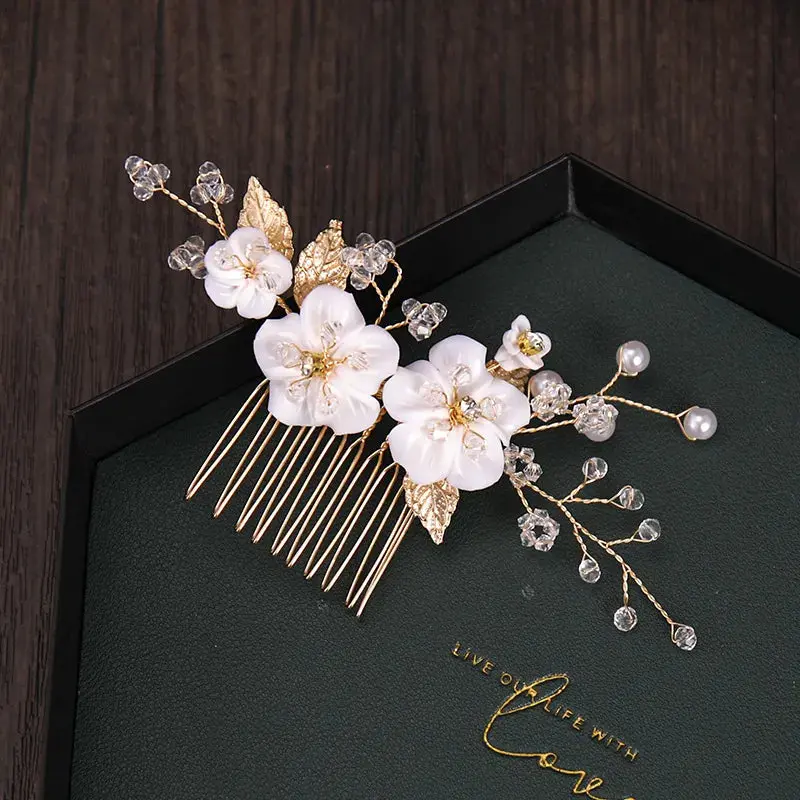 Silver/Gold/Pearl/Rhinestone Hair Accessories, Crystal Bridal Headdress/Hair Combs for Women & Girls