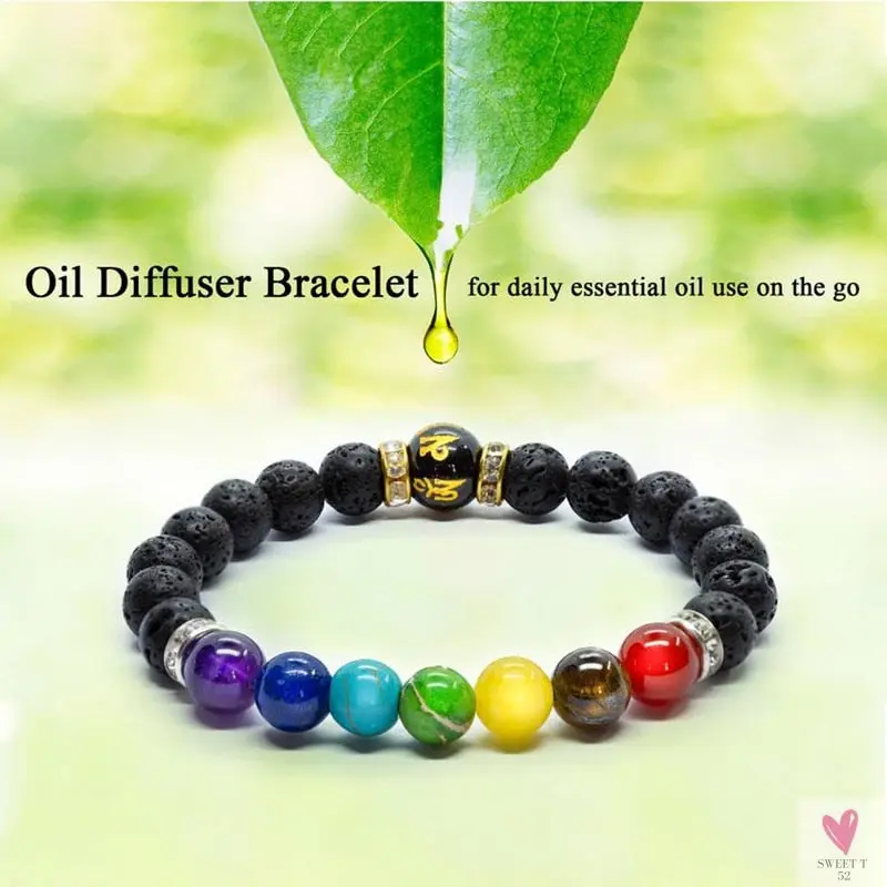 7 Chakra Bracelet with Meaning Card for Men/Women - Natural Crystal Yoga Meditation Bracelet