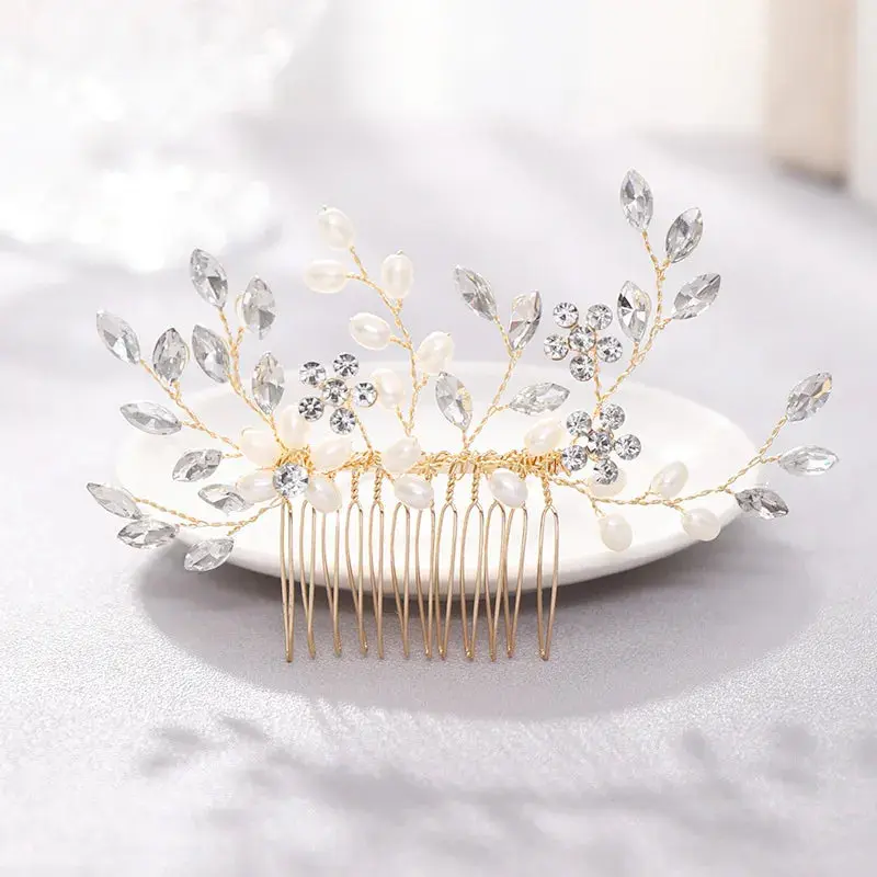 Silver/Gold/Pearl/Rhinestone Hair Accessories, Crystal Bridal Headdress/Hair Combs for Women & Girls