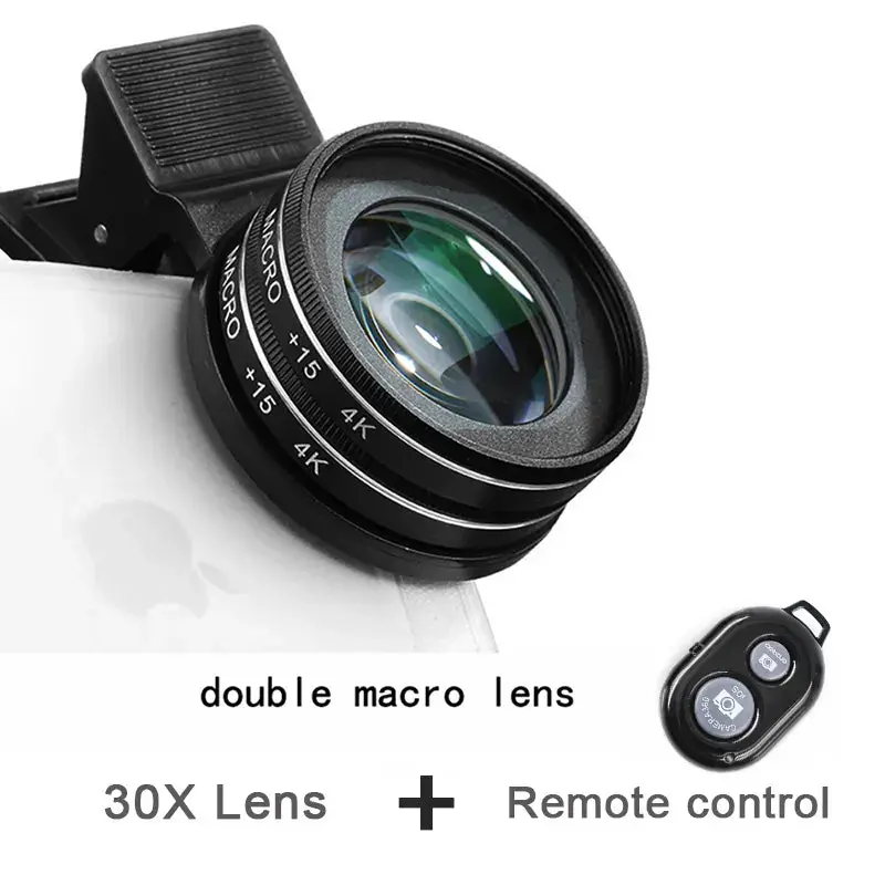 37MM 15X Macro Lens 4K HD Professional Photography Phone Camera Lens - 30X Macro Lens for Smartphone