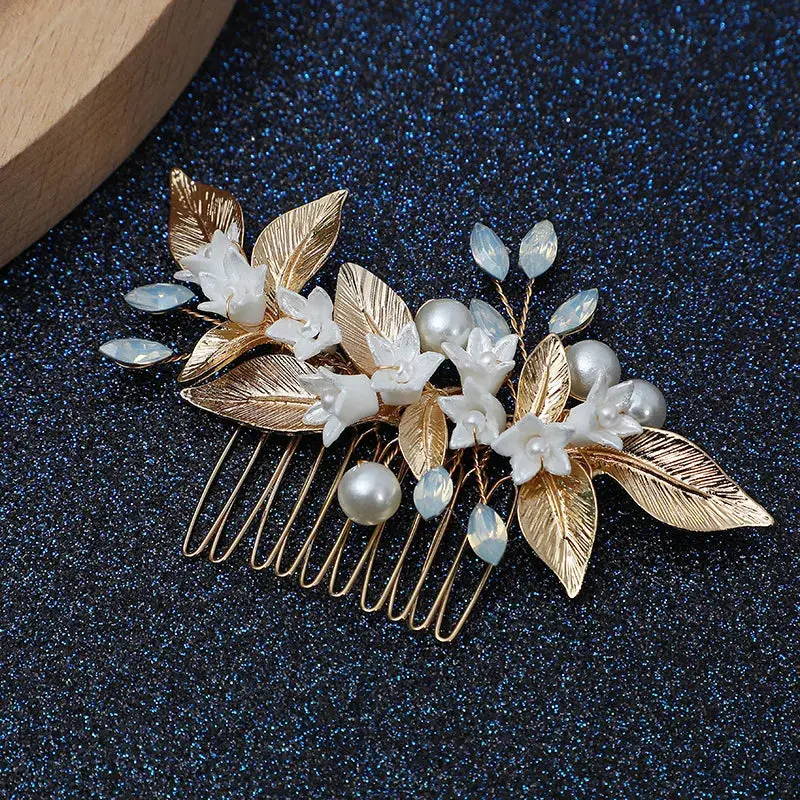 Silver/Gold/Pearl/Rhinestone Hair Accessories, Crystal Bridal Headdress/Hair Combs for Women & Girls
