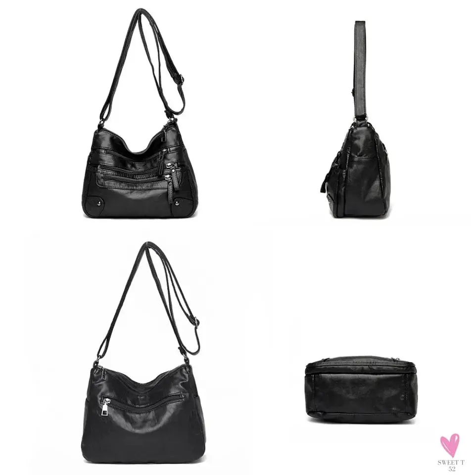 Multi-Layer Luxury PU Leather Casual Cross Body Shoulder Bags for Women & Girls - High Quality Soft PU Leather Crossbody Messenger Bags