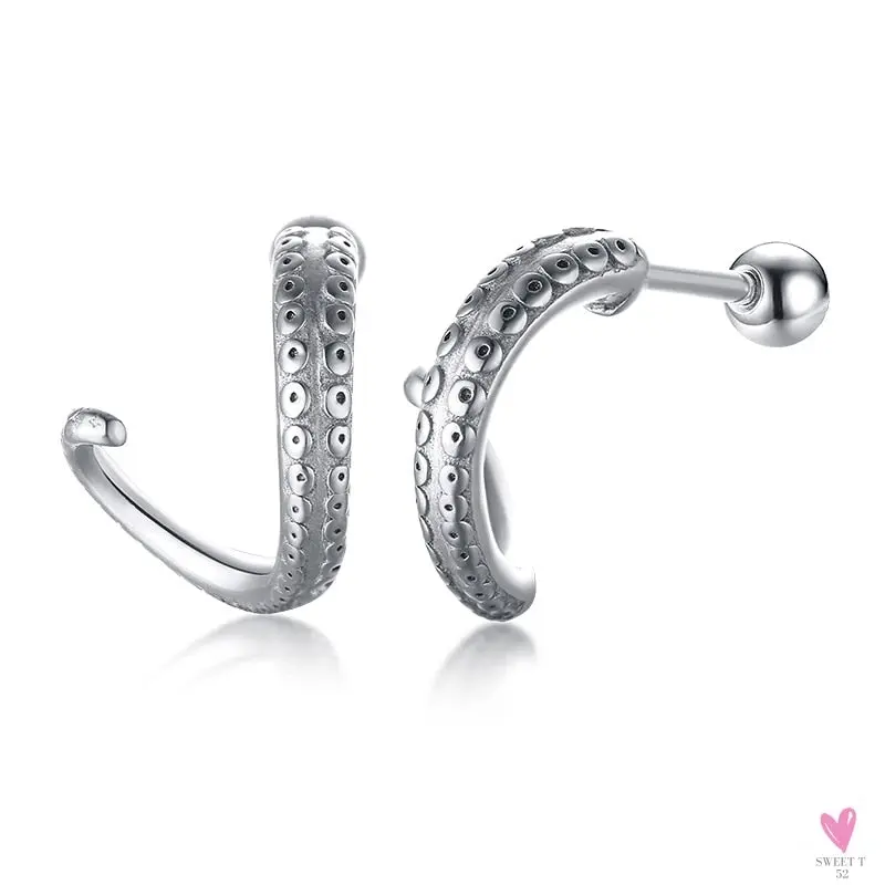 Cool Single Silver Stainless Steel Hoop Dagger Earring for Men & Boys