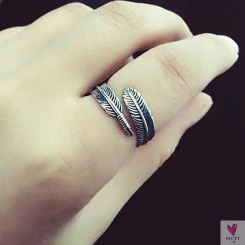Geometric Circle - Open Adjustable Rings For Women & Girls - Micro Pave, Feather, Leaves, Wave, Cat, Femme Finger Rings