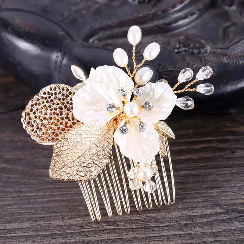 Silver/Gold/Pearl/Rhinestone Hair Accessories, Crystal Bridal Headdress/Hair Combs for Women & Girls