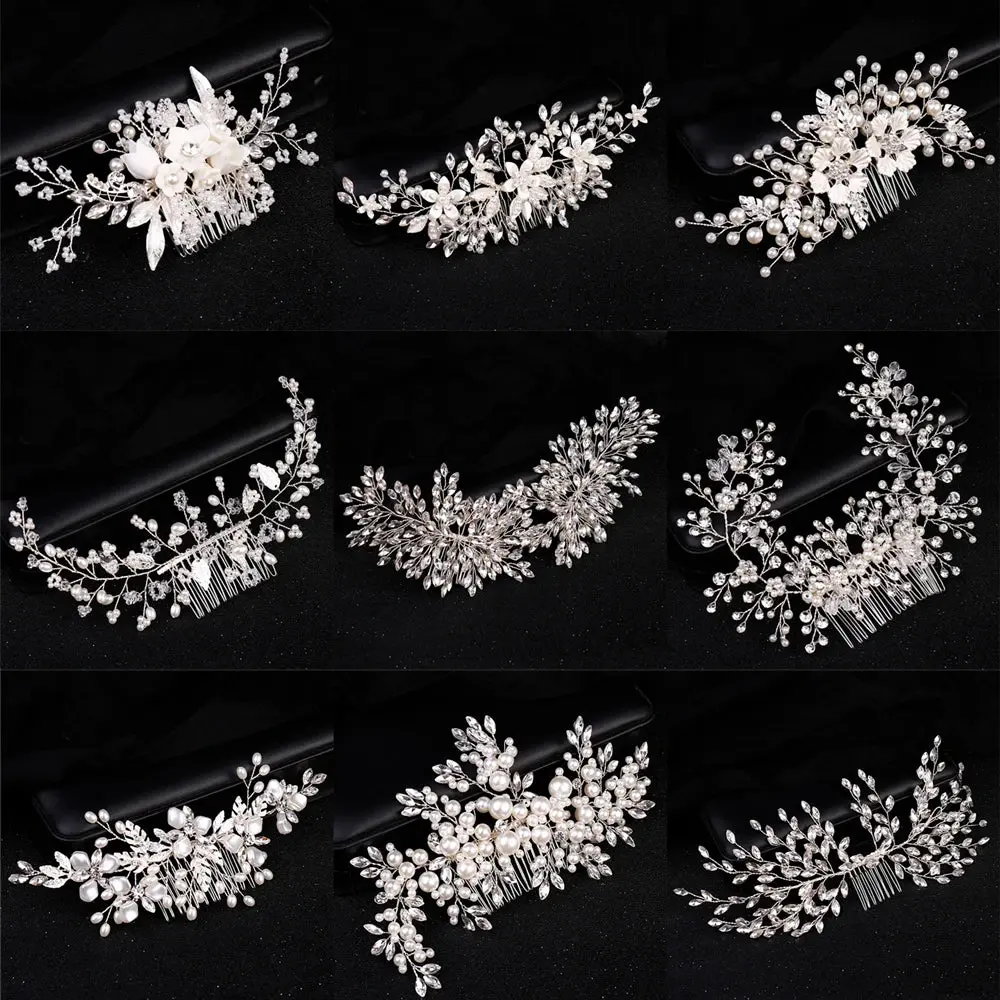 Luxury Crystal Pearl Flower Hair Comb/Headband/Tiara For Women & Girls - Bridal Wedding Hair Accessories/Hair Jewelry