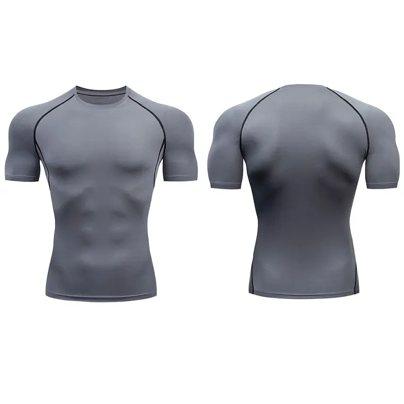 Quick Drying Elastic T-Shirt for Men & Boys, Anti-Wrinkle in 8 Solid Colors for Gym or Sports