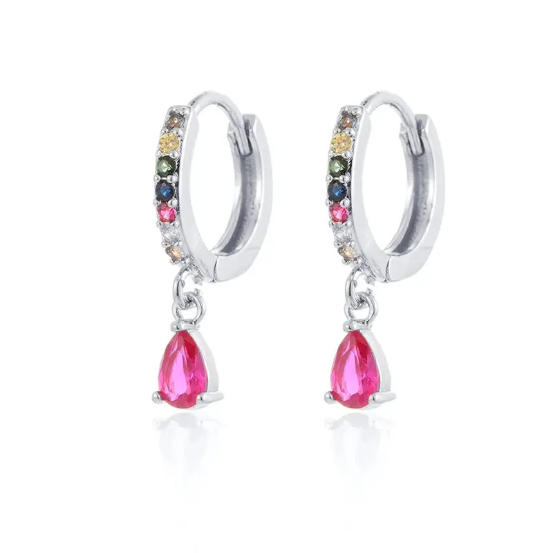 Gold Color Cute Water Drop Earrings For Women & Girls - Zircon Piercing Huggies/Hoop Dangle Earrings