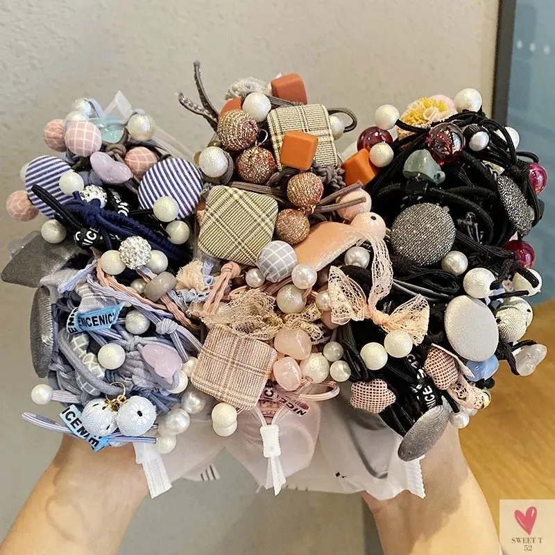 Teens Scrunchy Elastic Hair Bands/Ponytail Holder for Girls - Rubber Rope Ties, Gum Headwear, Scrunchies, Hair Accessories