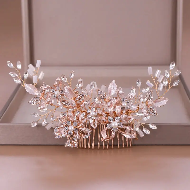 Luxury Crystal Pearl Flower Hair Comb/Headband/Tiara For Women & Girls - Bridal Wedding Hair Accessories/Hair Jewelry