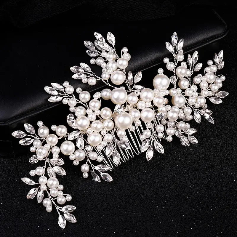 Luxury Crystal Pearl Flower Hair Comb/Headband/Tiara For Women & Girls - Bridal Wedding Hair Accessories/Hair Jewelry