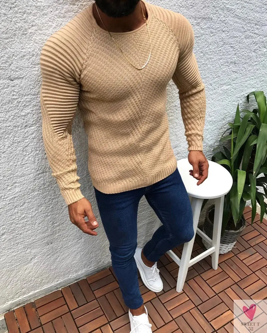 Men's O-Neck Pullover, Solid Color, Long Sleeve, Warm, Slim Sweaters. Men's Sweaters/Male Clothing