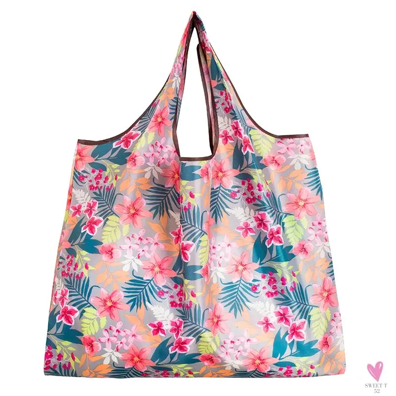 Big Size Thick Nylon Large Tote, ECO Reusable Polyester Portable Women's Folding Shoulder Shopping Pouch