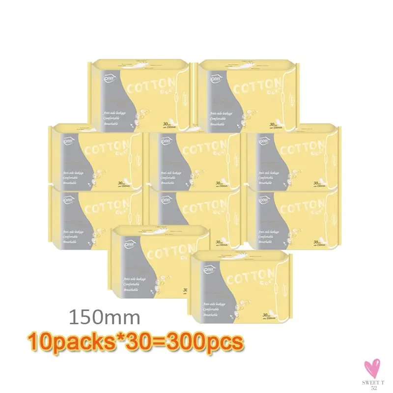 10 Pack Sanitary Napkins for Women & Girls - Menstrual Pads, Feminine Organic Panty Liners for Daily Use