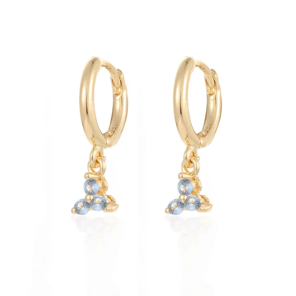 Gold Color Cute Water Drop Earrings For Women & Girls - Zircon Piercing Huggies/Hoop Dangle Earrings