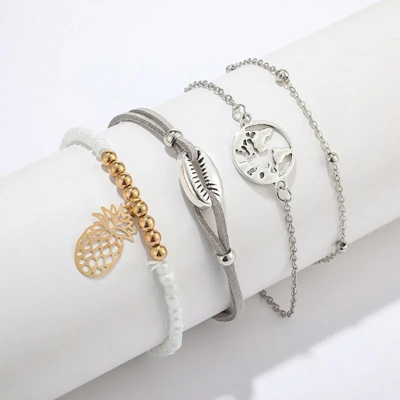 Shell Bracelets in Chain Link style (Lobster Clasp) for Women and Girls
