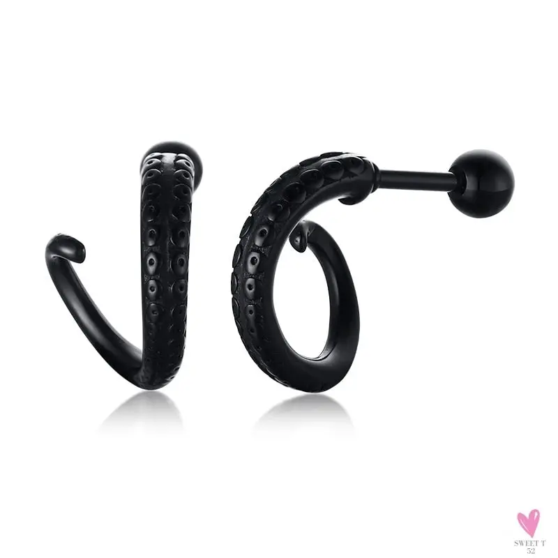 Cool Single Silver Stainless Steel Hoop Dagger Earring for Men & Boys