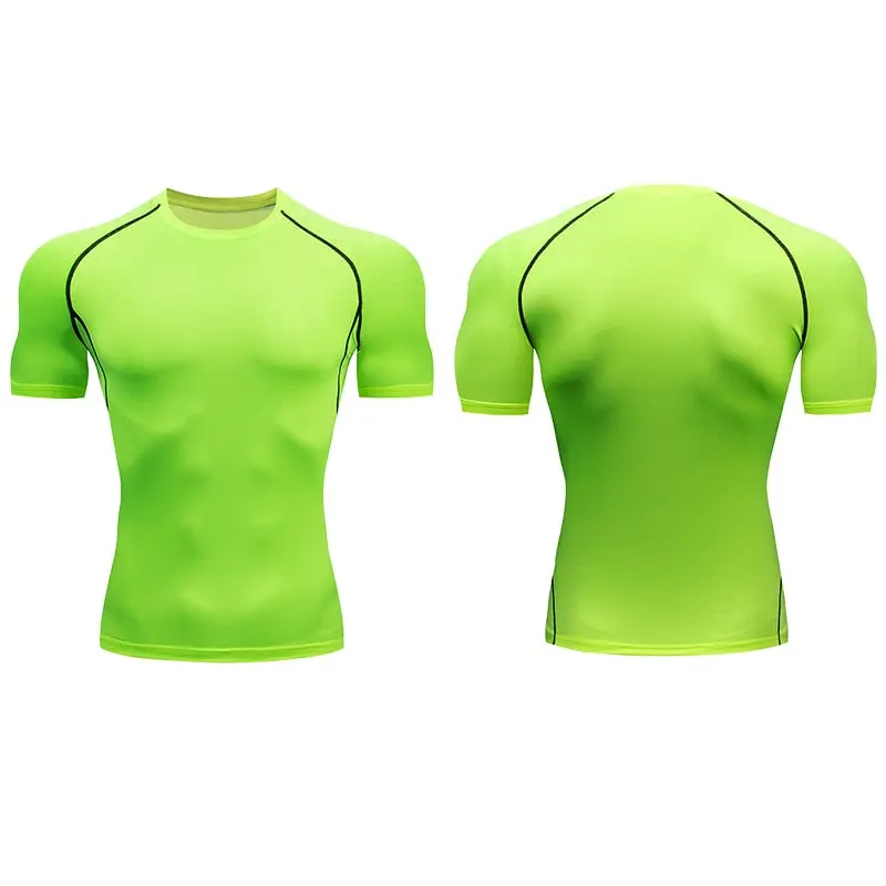 Quick Drying Elastic T-Shirt for Men & Boys, Anti-Wrinkle in 8 Solid Colors for Gym or Sports