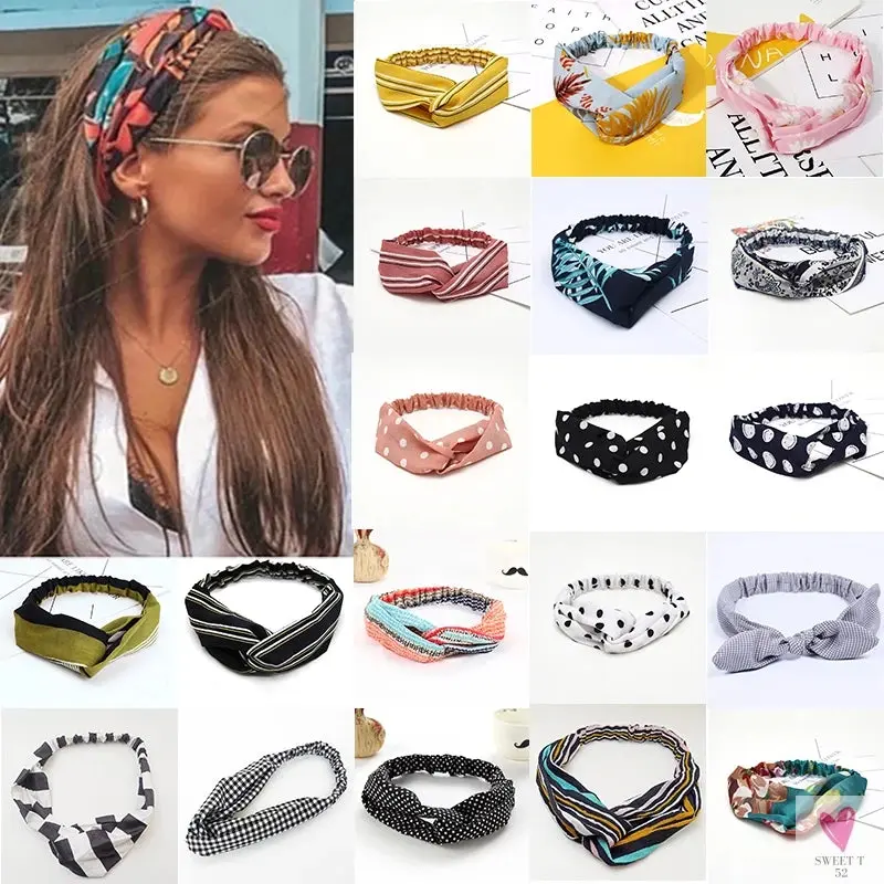 Scrunchies - Women's Knotted Turban Hair Accessories for Girls, Headband Turban/Elastic Hairband/Head Wrap/Striped  Hair Scrunchies