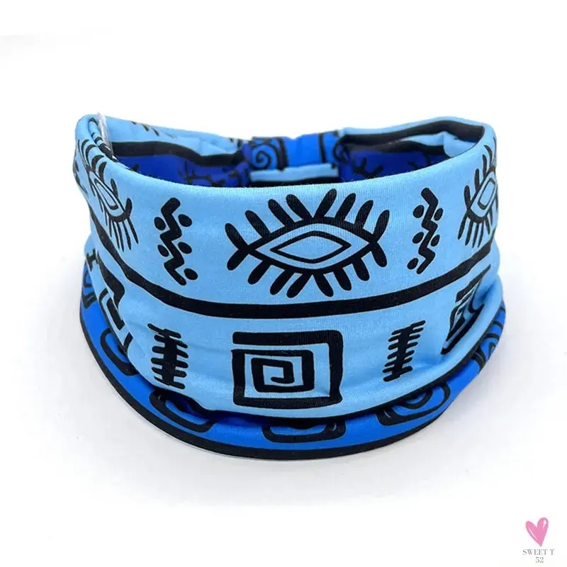 African and Bohemian Twisted Wide Cotton Stretch Headbands for Women & Girls - Headwrap/Turban Headwear, Bandana Headbands