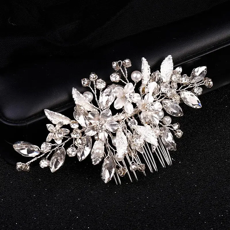 Luxury Crystal Pearl Flower Hair Comb/Headband/Tiara For Women & Girls - Bridal Wedding Hair Accessories/Hair Jewelry