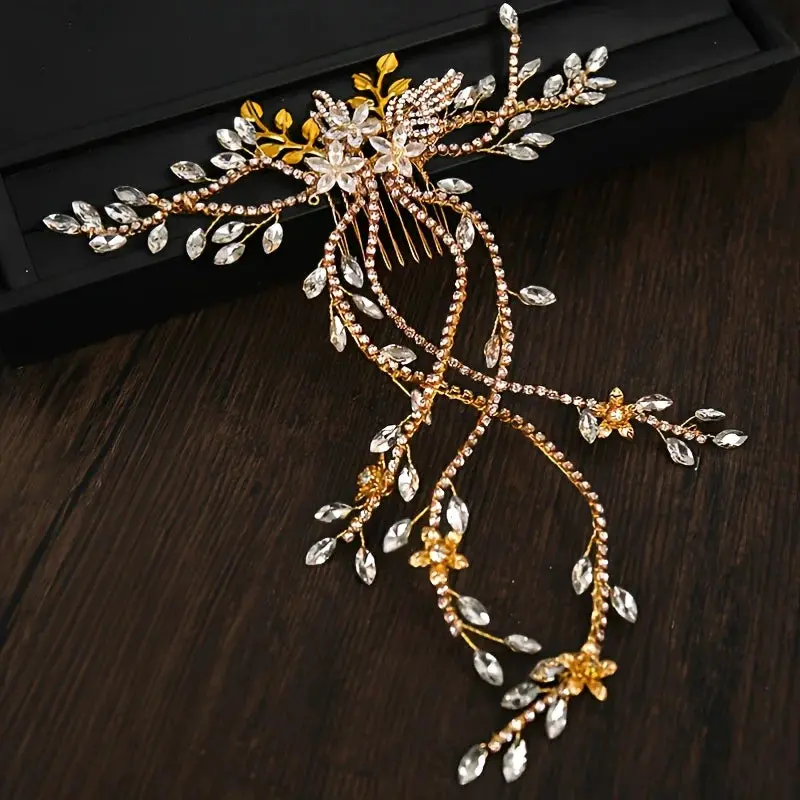 Luxury Crystal Pearl Flower Hair Comb/Headband/Tiara For Women & Girls - Bridal Wedding Hair Accessories/Hair Jewelry