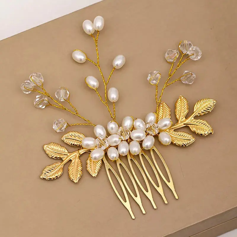 Silver/Gold/Pearl/Rhinestone Hair Accessories, Crystal Bridal Headdress/Hair Combs for Women & Girls
