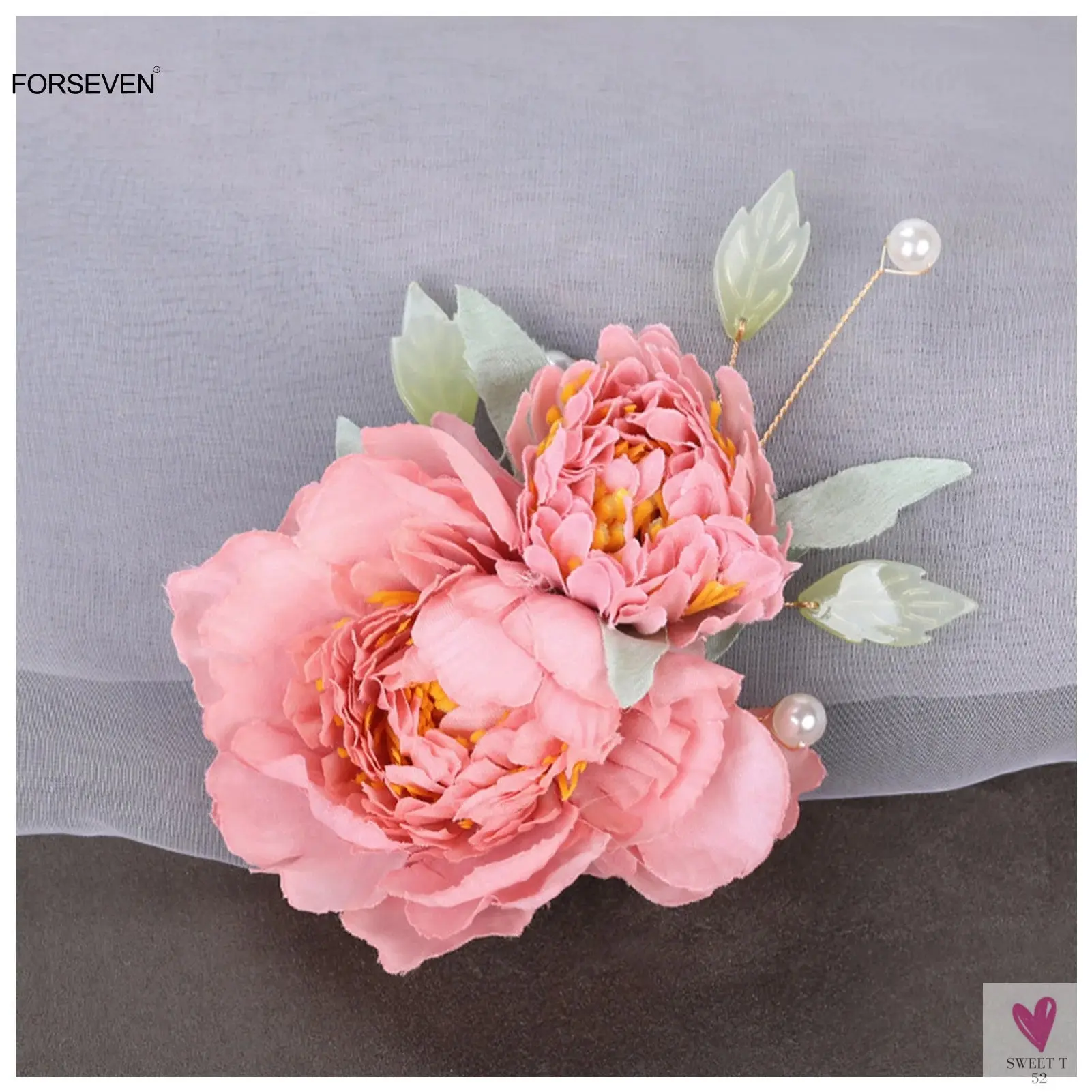 Silk Flower Hairpins/Side Clips, Chinese Style Hair Accessories for Women & Girls. Floral Hairclips, Hanfu Dress
