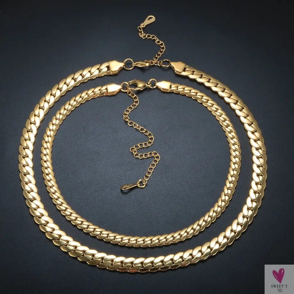 Women's Choker Style Necklace, Dangle Earrings and Bracelet Set in Gold