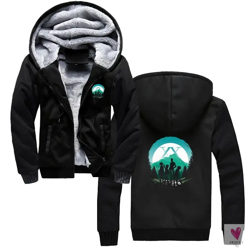 Men's Oversized Hoodie for Winter. Thick, Warm, Zippered Jacket. Bomber Style, Streetwear Hoodie