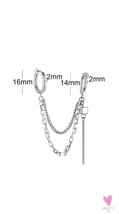 Cool Single Silver Stainless Steel Hoop Dagger Earring for Men & Boys