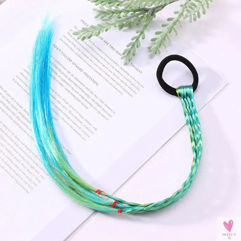Girl's Colorful Ponytail Wig Headbands - Rubber Bands Headwear - Kids Hair Accessories/Hair Ornament