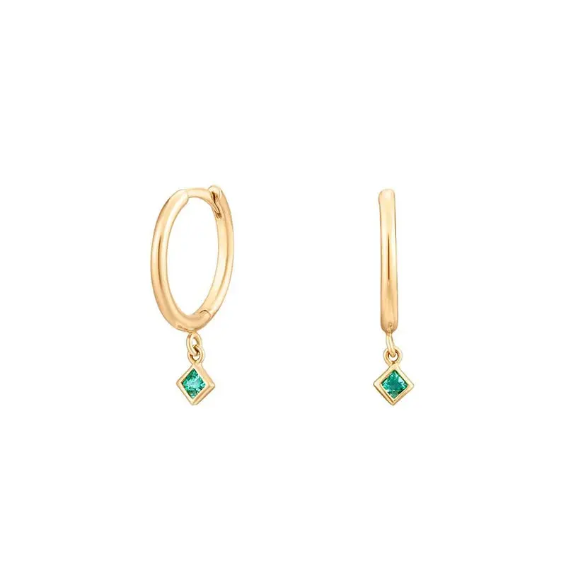 Gold Color Cute Water Drop Earrings For Women & Girls - Zircon Piercing Huggies/Hoop Dangle Earrings