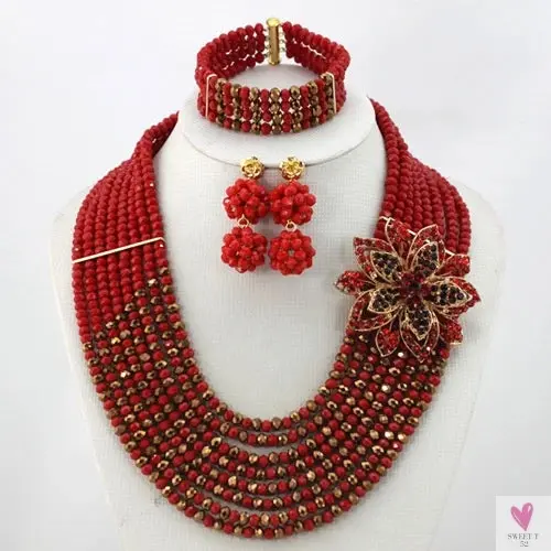 African Beads Jewelry Set - Nigerian Wedding African Beads Jewelry
