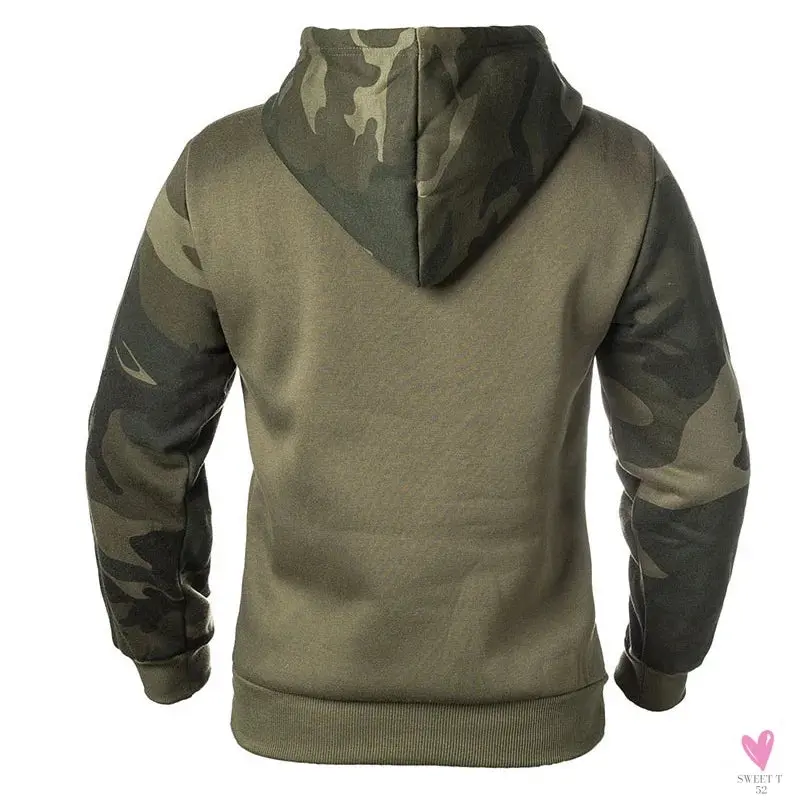 Men's Winter Casual Fleece Hoodies/Male Outdoor Camouflage Pullover/Sweatshirts, Hooded, Loose Outerwear