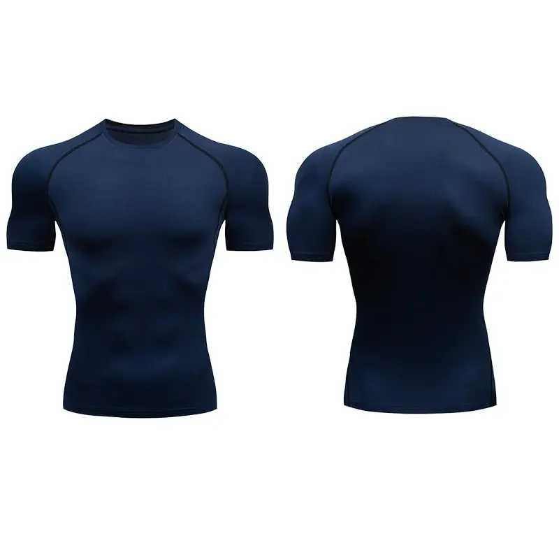 Quick Drying Elastic T-Shirt for Men & Boys, Anti-Wrinkle in 8 Solid Colors for Gym or Sports
